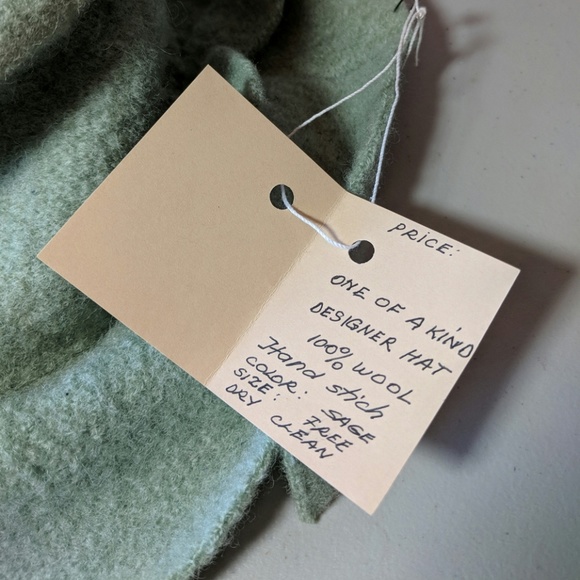 NWT Artisan Wool Hat One Of A Kind Sage Green - Picture 6 of 7